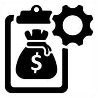 Budget Management icon concept in black color vector