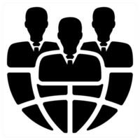 Global Business icon concept in black color vector