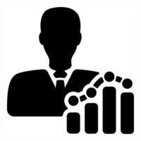 Employee Report icon concept in black vector