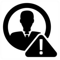Account Alert icon in black color vector