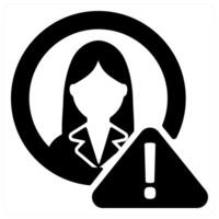 Account Alert icon concept in black vector