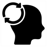 Mind Reload icon concept in black color vector