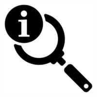 Search Info icon concept in black color vector