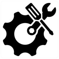 Engineering icon concept in black color vector