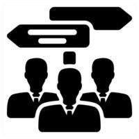 Team Decision icon concept in black color vector