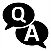 Question And Answer icon concept in black color vector