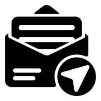 Sending Mail icon concept in black color vector