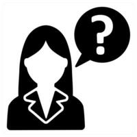 Ask Question icon in black color vector
