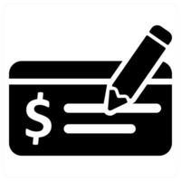 Payment Check icon concept in black color vector