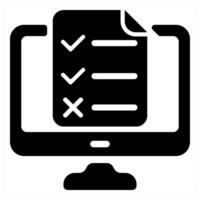 Online Test icon concept in black color vector