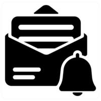 Mail Notification icon concept in black color vector