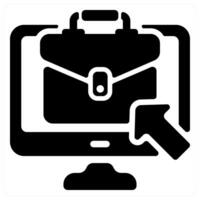Job Seeking icon concept in black color vector