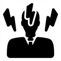 Angry Boss icon concept in black color vector