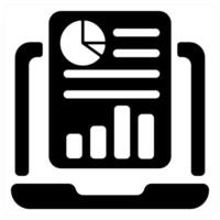 Online Report icon concept in black color vector