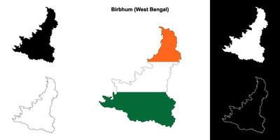 Birbhum district, West Bengal blank outline map set vector