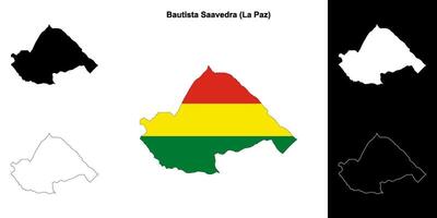 Bautista Saavedra province outline map set vector