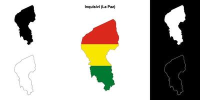 Inquisivi province outline map set vector