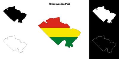 Omasuyos province outline map set vector