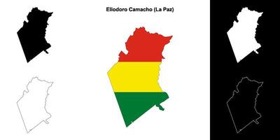 Eliodoro Camacho province outline map set vector