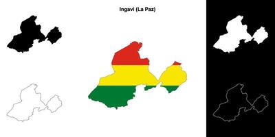 Ingavi province outline map set vector