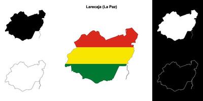Larecaja province outline map set vector