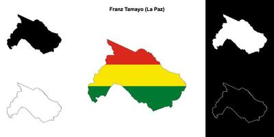 Franz Tamayo province outline map set vector