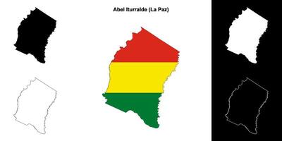 Abel Iturralde province outline map set vector