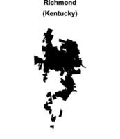 Richmond, Kentucky blank outline map vector