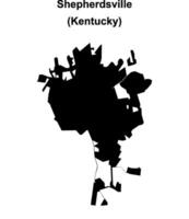 Shepherdsville, Kentucky blank outline map vector