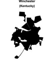 Winchester, Kentucky blank outline map vector