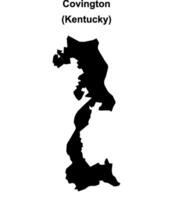Covington, Kentucky blank outline map vector