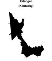 Erlanger, Kentucky blank outline map vector