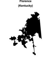 Florence, Kentucky blank outline map vector