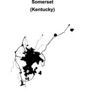 Somerset, Kentucky blank outline map vector
