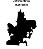Jeffersontown, Kentucky blank outline map vector
