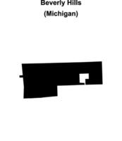 Beverly Hills, Michigan blank outline map vector