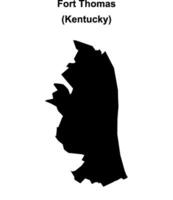 Fort Thomas, Kentucky blank outline map vector