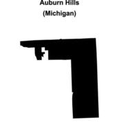 Auburn Hills, Michigan blank outline map vector