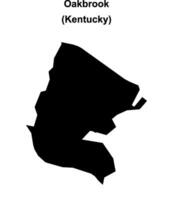 Oakbrook, Kentucky blank outline map vector