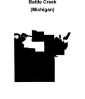 Battle Creek, Michigan blank outline map vector
