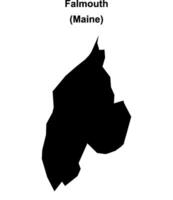 Falmouth, Maine blank outline map vector