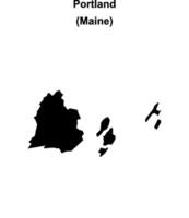 Portland, Maine blank outline map vector