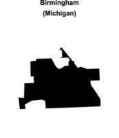 Birmingham, Michigan blank outline map vector