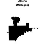 Alpena, Michigan blank outline map vector