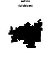 Adrian, Michigan blank outline map vector