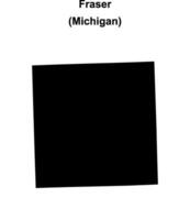 Fraser, Michigan blank outline map vector
