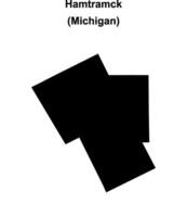 Hamtramck, Michigan blank outline map vector