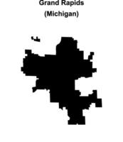 Grand Rapids, Michigan blank outline map vector