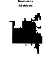 Kalamazoo, Michigan blank outline map vector