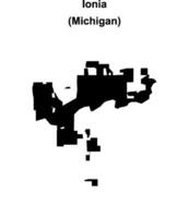 Ionia, Michigan blank outline map vector